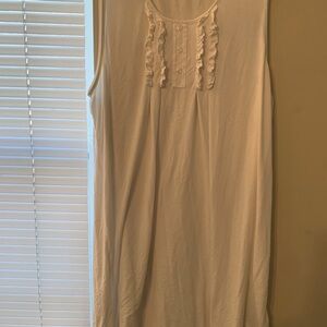 Cotton Sleeveless White Nightgown